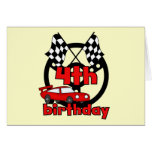 Car Racing 4th Birthday Tshirts and Gifts Greeting Card