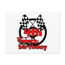Car Racing 4th Birthday Tshirts and Gifts Postcards