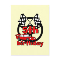 Car Racing 5th Birthday Tshirts and Gifts Postcards