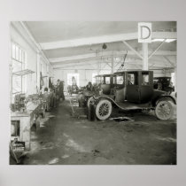Car Repair Garage, early 1900s Print