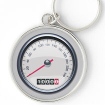 Car Speedometer White Keychain