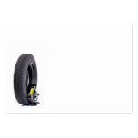 Car wheel and jack isolated business cards