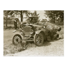 Car Wreck Marine City MI July 1930s - Vintage Postcards