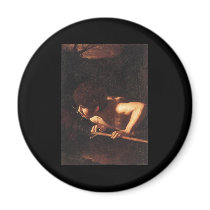 Caravaggio St John The Baptist At The Well Fridge Magnet