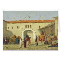 Caravanserai at Mylasa, Turkey, 1845 (oil on panel Cards
