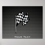 Carbon Fibre look Chequered Flag Poster