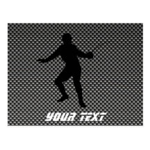 Carbon Fibre look Fencing Silhouette Postcards
