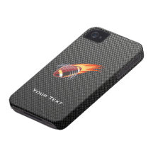 Carbon Fibre look Flaming Football iPhone 4 Cases