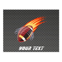 Carbon Fibre look Flaming Football Postcards