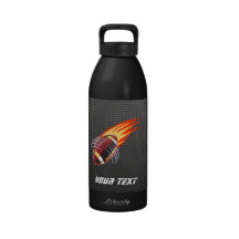 Carbon Fibre look Flaming Football Drinking Bottles