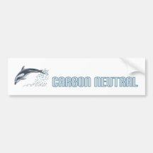 Carbon neutral conservation / dolphin jumping bumper sticker