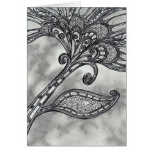 Carbon Space Flower 4 Card