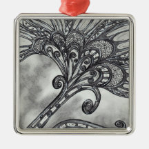 Carbon Space Flower 4 Ornament