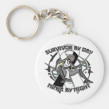 Carcinoid Cancer Survivor By Day Ninja By Night Key Chains