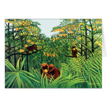 Card: "Apes in the Orange Grove" by Rousseau