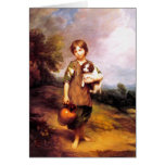 Card: Cottage Girl with Dog and Pitcher