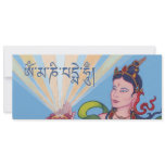 CARD Goddess, lotus and mantra OM MANI PADME HUM invitations