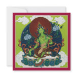 CARD Green Tara - square card with envelope invitations