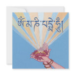 CARD Lotus with Mantra OM MANI PADME HUM invitations