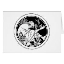 Card: Merlin the  by Aubrey Beardsley