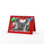 Card Merry Xmas From Australia Koala Hat