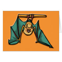 Card or invitation: Hanging Bat