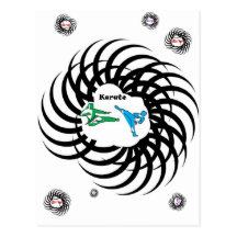 card post karate spikes green post cards