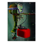Card Retro Fishing Trip Outboard Motor Red Tank