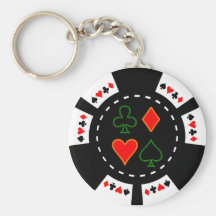 CARD SUITS POKER CHIP KEYCHAIN