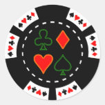 CARD SUITS POKER CHIP STICKER