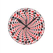 Card Suits Spiral: Wall Clock wall clocks