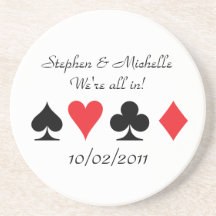 Card Suits, Stephen & MichelleWe're all in!, 10... Beverage Coaster