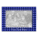 Card Template - Blue Mosaic Stars Border