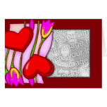 Card Template - Valentine Hearts & Flowers