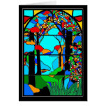 Card Vintage Art View Stained Glass Window 2