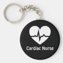 Cardiac nurse heart with ECG wave keychain