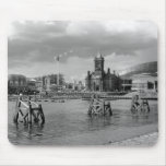 Cardiff Bay, Cardiff, Wales - Black and White mousepads