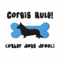 Cardigan Corgis Rule Embroidered Shirt (Polo) embroidered shirts