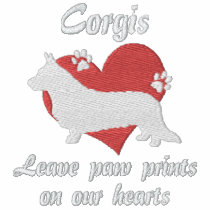 Cardigan Welsh Corgis Leave Paw Prints Embroidered Polo Shirt