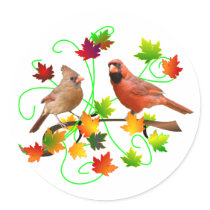 Cardinal Couple Stickers