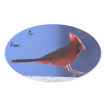 Cardinal Gift Tag Sticker