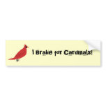 cardinal, I Brake for Cardinals! bumper stickers