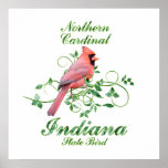Cardinal Indiana State Bird Print