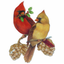 Cardinal Pair Photo Sculpture