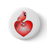 Cardinal Red Heart Buttons