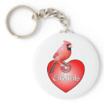 Cardinal Red Heart keychains
