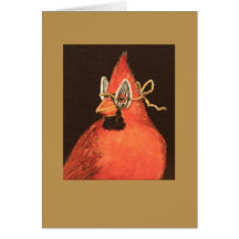 cardinal with sunflower seed mask card