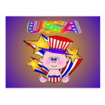 Cards July 4th American Baby USA Postcards