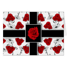 Cards template - customisable red roses