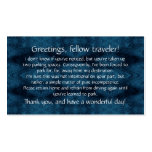 Cards to leave on others' windshields. business cards